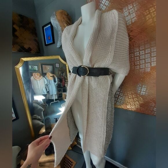 Elan Cream Open-Front Sweater Cardigan - Picture 1 of 15